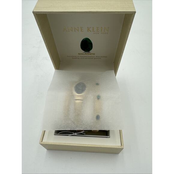 Anne Klein New York Ladies Green Malachite Bracelet And Watch Set - Picture 5 of 6